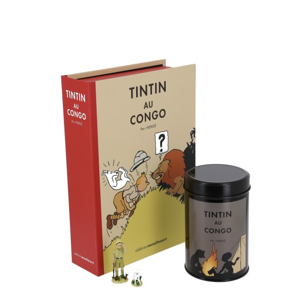 PACK TINTIN AU CONGO CAFE FEU DE CAMP